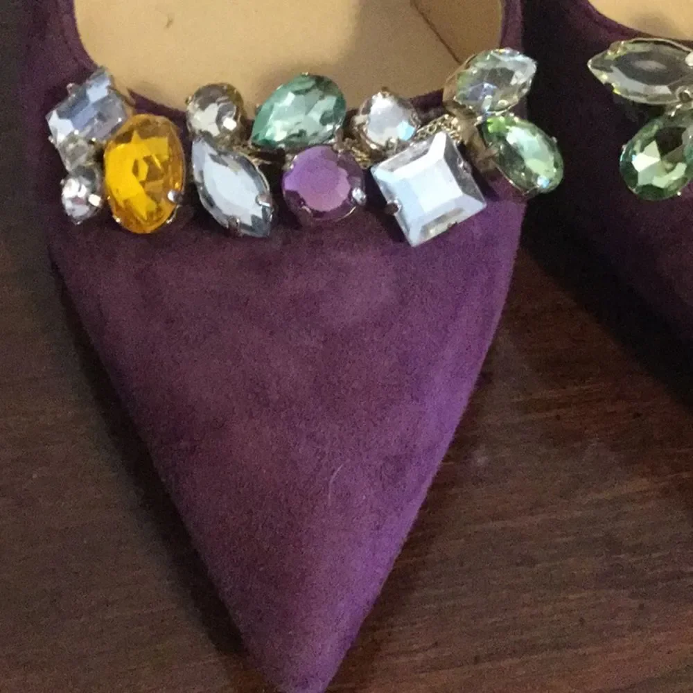 Kate Spade jeweled suede pointed-toe pump … - Picture 3 of 12